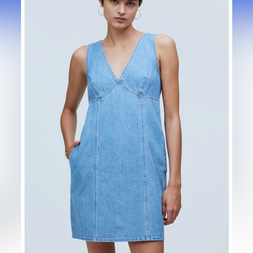 Madewell Ariana v-neck  Blue Denim Dress